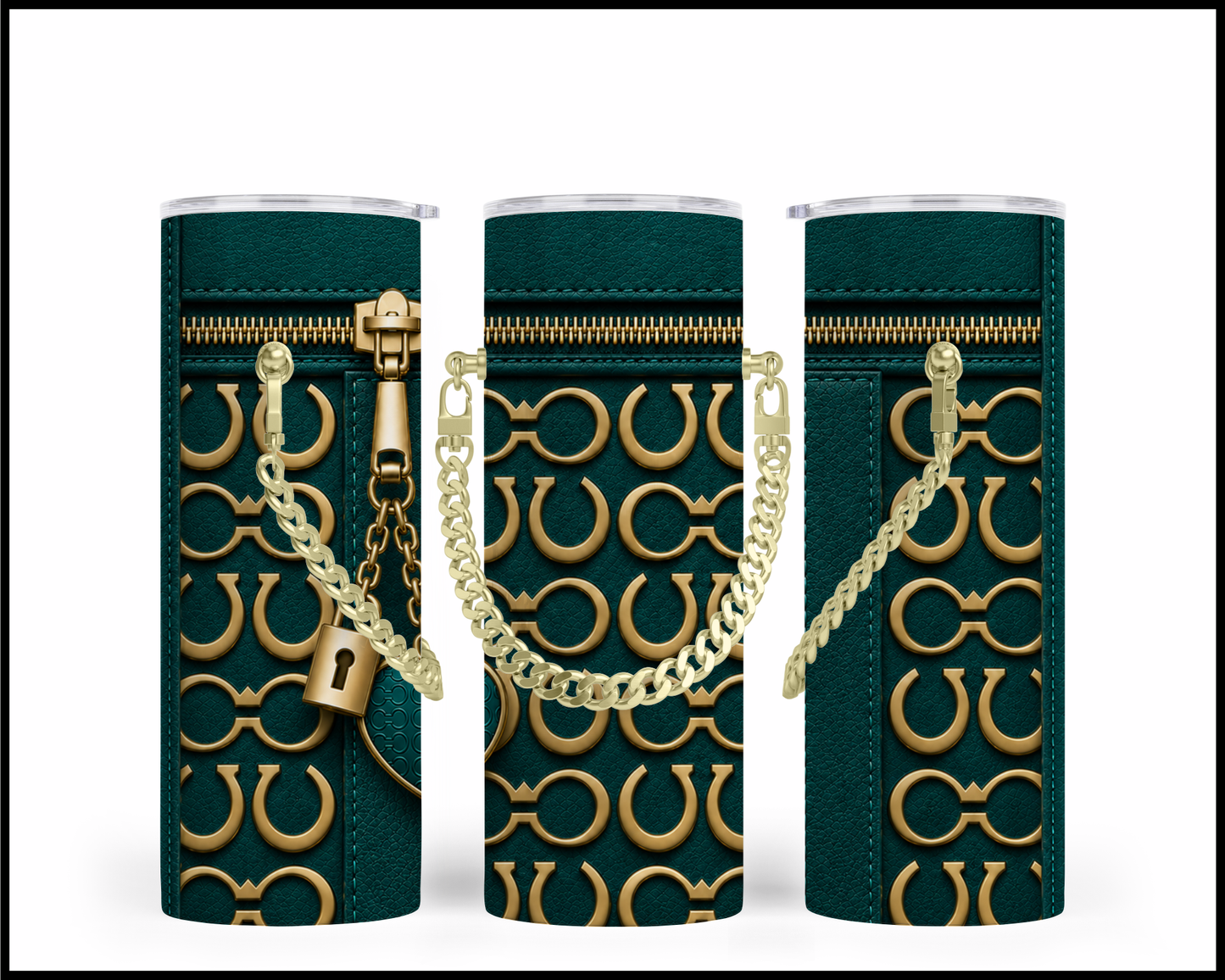 Designer Handbag Inspired Chain Tumbler (314)