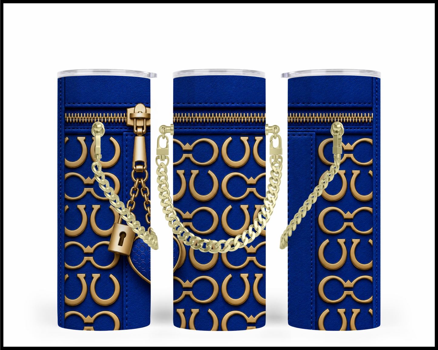 Designer Handbag Inspired Chain Tumbler (314)
