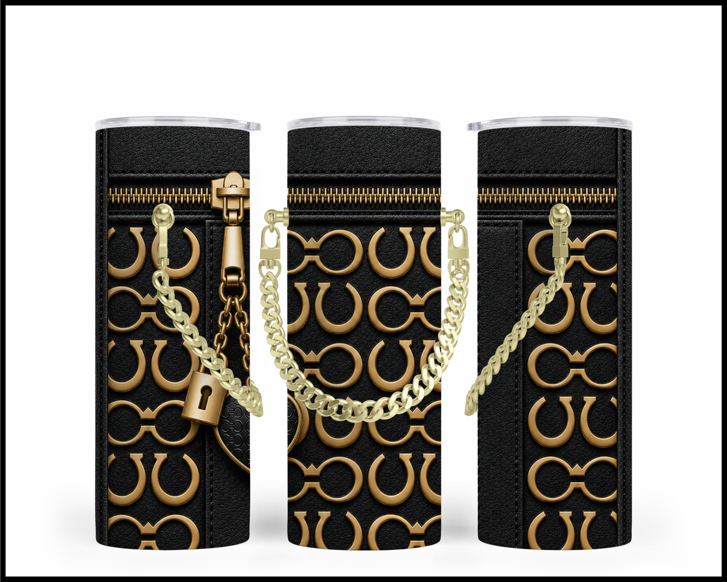 Designer Handbag Inspired Chain Tumbler (314)