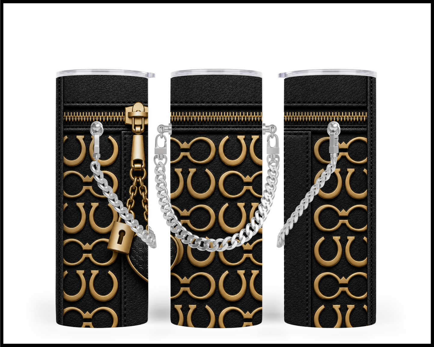 Designer Handbag Inspired Chain Tumbler (314)