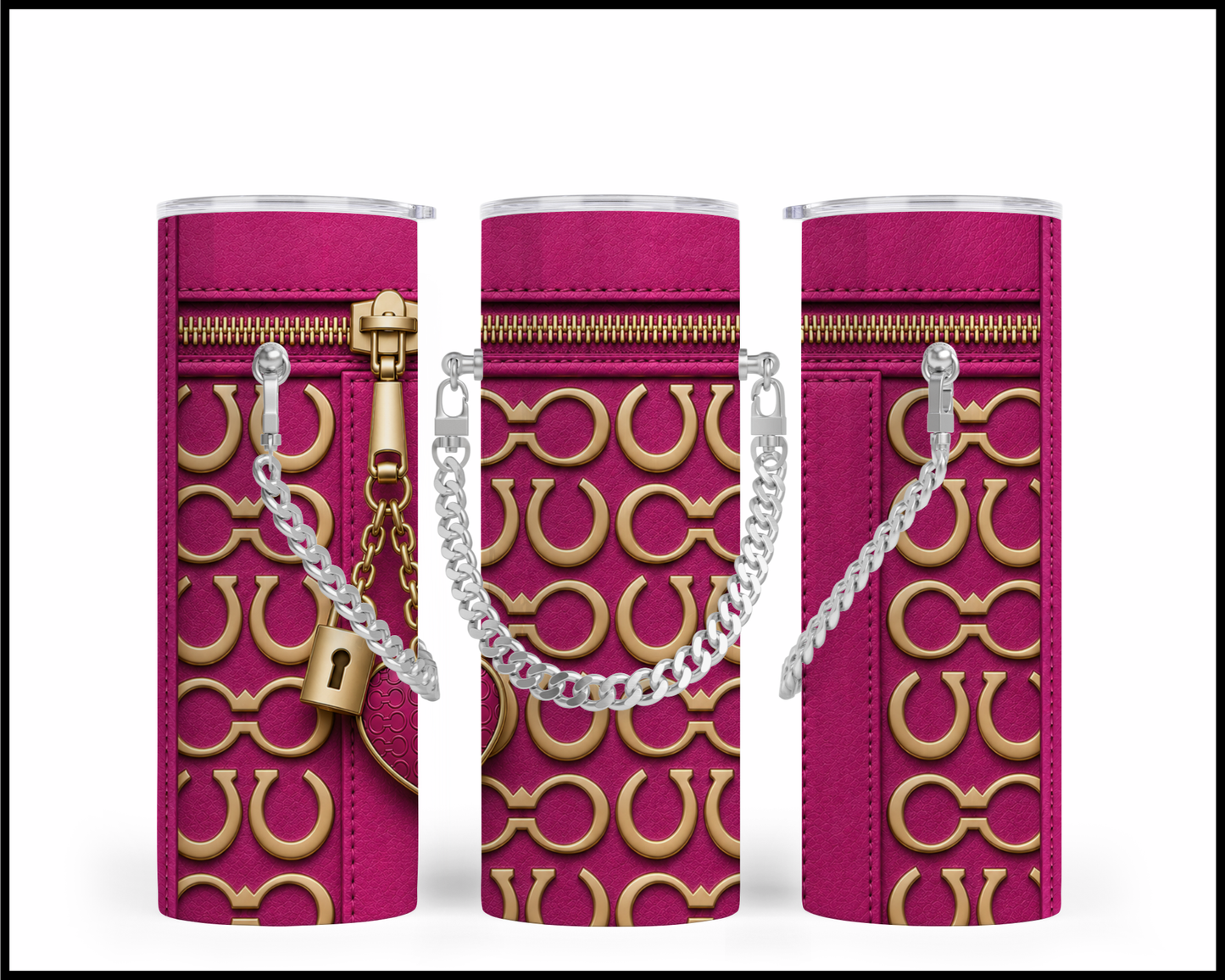 Designer Handbag Inspired Chain Tumbler (314)