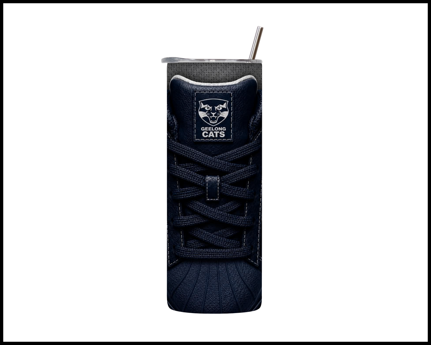 Stainless Steel Tumbler -Geelong Cats Side-Stripe Shoe Inspired