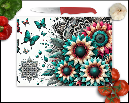 Floral Mandala Sublimated Cutting Board (092)