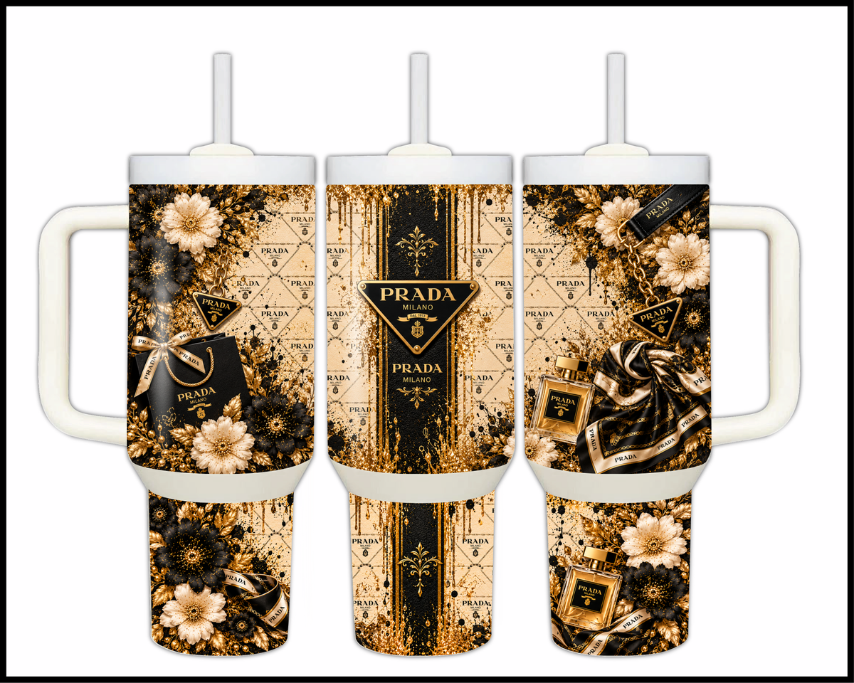 Shopaholic Infused with Devilish Elegance Stainless Steel Big Guzzler Tumbler (3466)