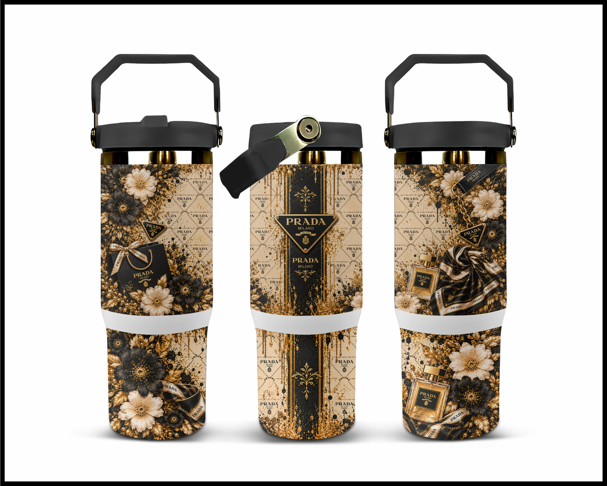Shopaholic Infused with Devilish Elegance Stainless Steel Big Guzzler Tumbler (3466)