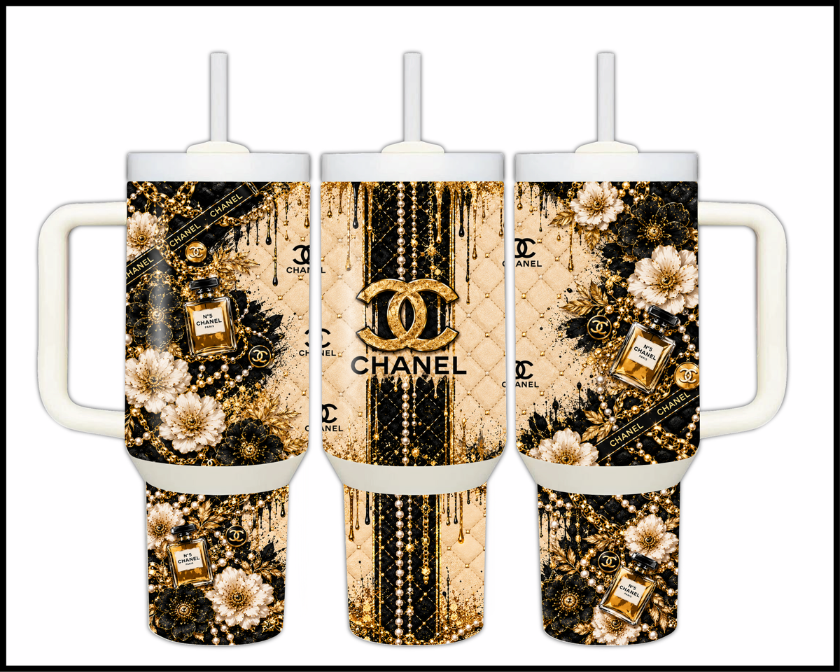 Shopaholic Fluent in Number Five Elegance Stainless Steel Big Guzzler Tumbler (3467)