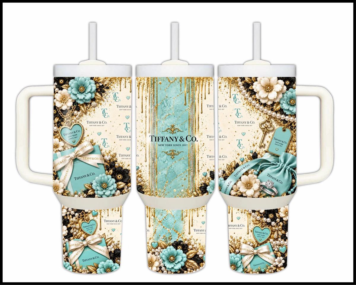 Shopaholic Fluent in Blue Box Elegance Stainless Steel Big Guzzler Tumbler (3472)