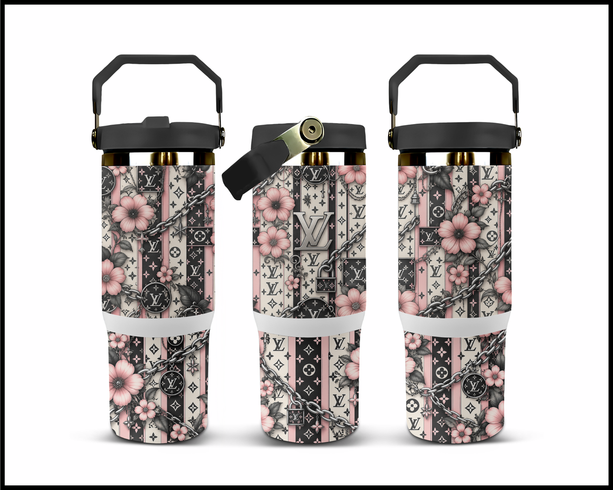 Botanical Patchwork Luxury Stainless Steel Big Guzzler Tumbler (3475)