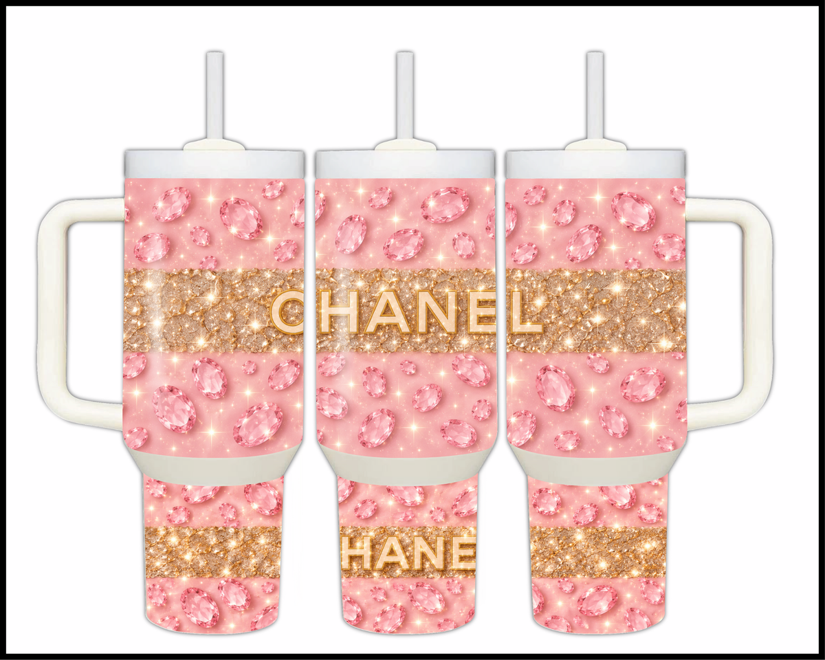 Pretty in Pink Opulence Stainless Steel Big Guzzler Tumbler (3494)
