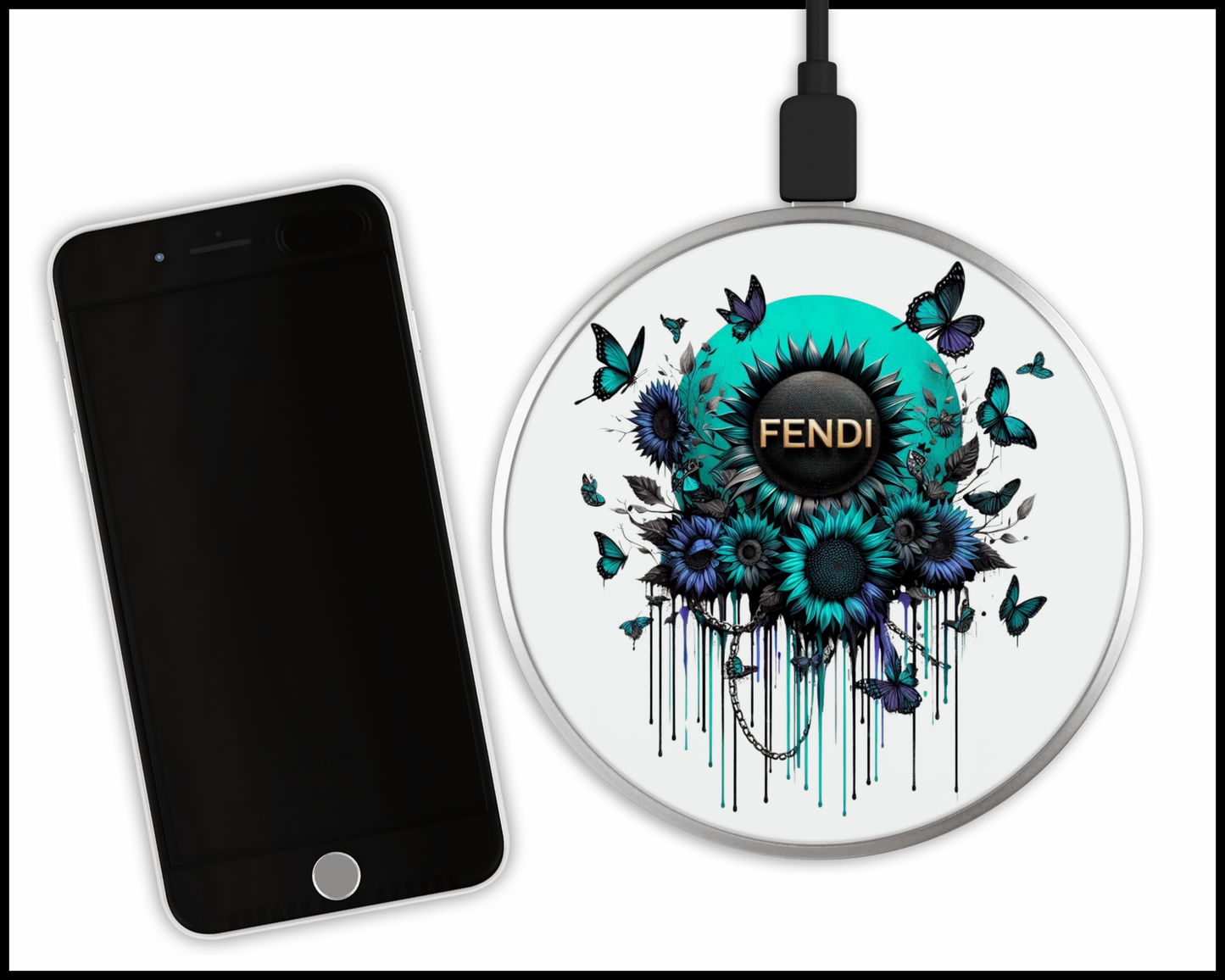 Fendi Inspired Sublimated Wireless Phone Charger (334)