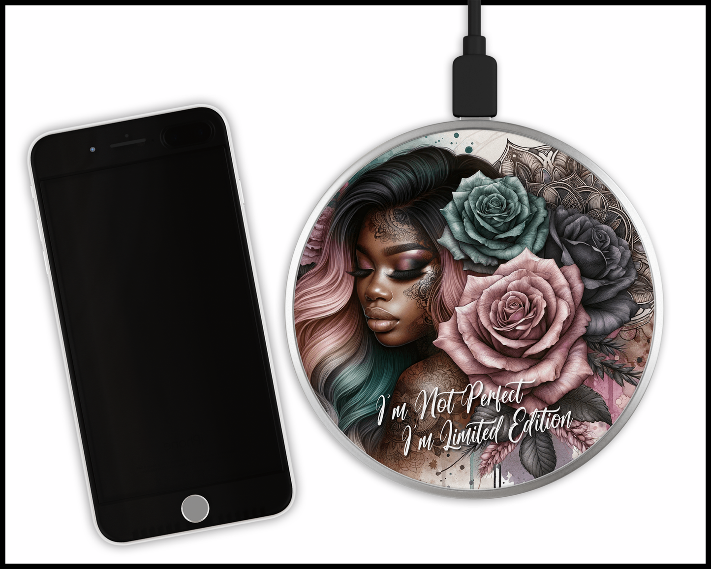 I'm Not Perfect I'm Limited Edition Sublimated Wireless Phone Charger (434)