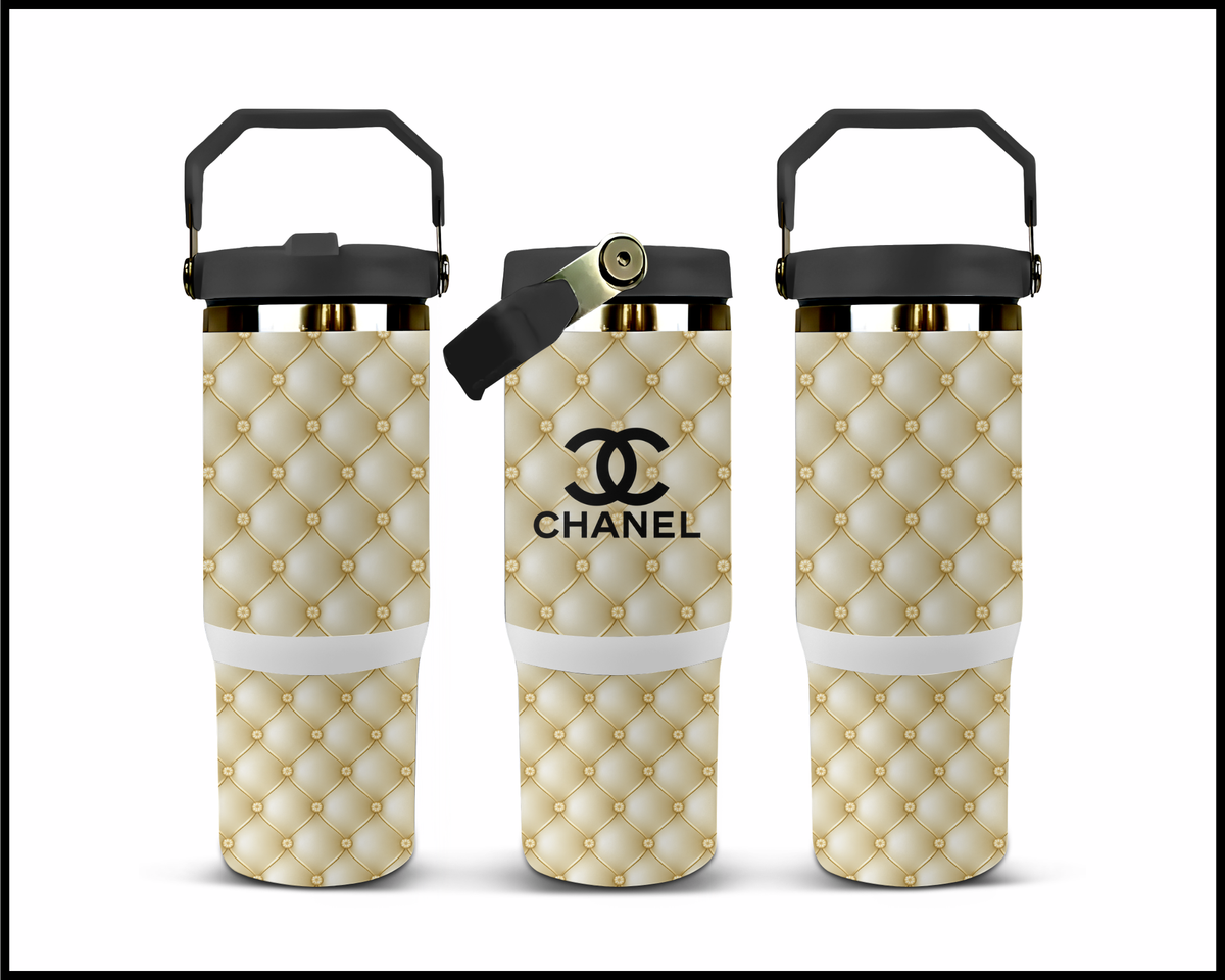 Champagne Studded Glam Stainless Steel Big Guzzler Tumbler (3513)