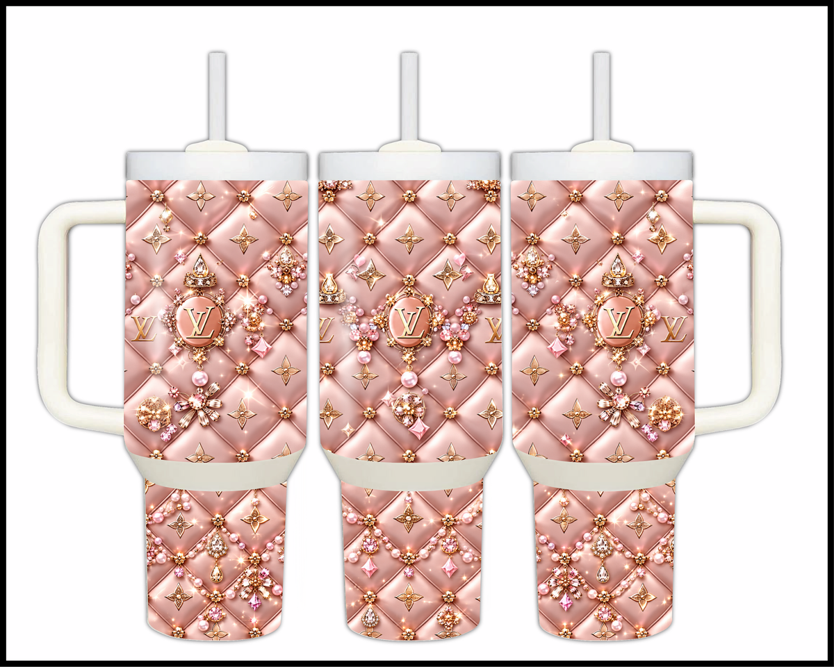 Blush Cushion Royalty Stainless Steel Big Guzzler Tumbler (3521)