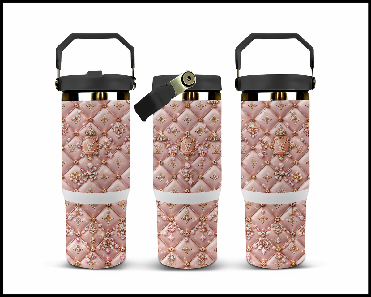 Blush Cushion Royalty Stainless Steel Big Guzzler Tumbler (3521)