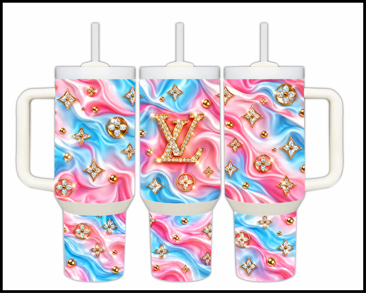 Satin Sunset Swirl Stainless Steel Big Guzzler Tumbler (3532)