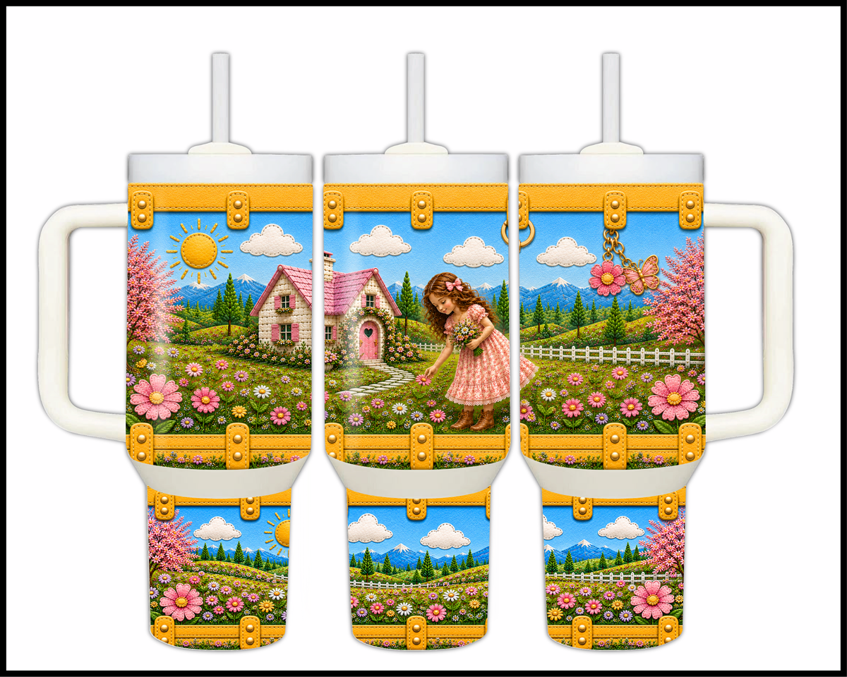 Blossom Valley Princess Stainless Steel Big Guzzler Tumbler (3541)