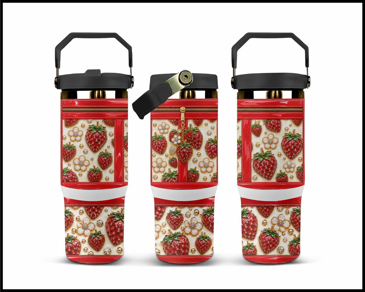 Crimson Crystal Crush Stainless Steel Big Guzzler Tumbler (3543)