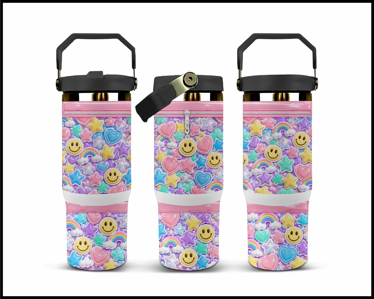 Sugar Pop Swirl Stainless Steel Big Guzzler Tumbler (3544)
