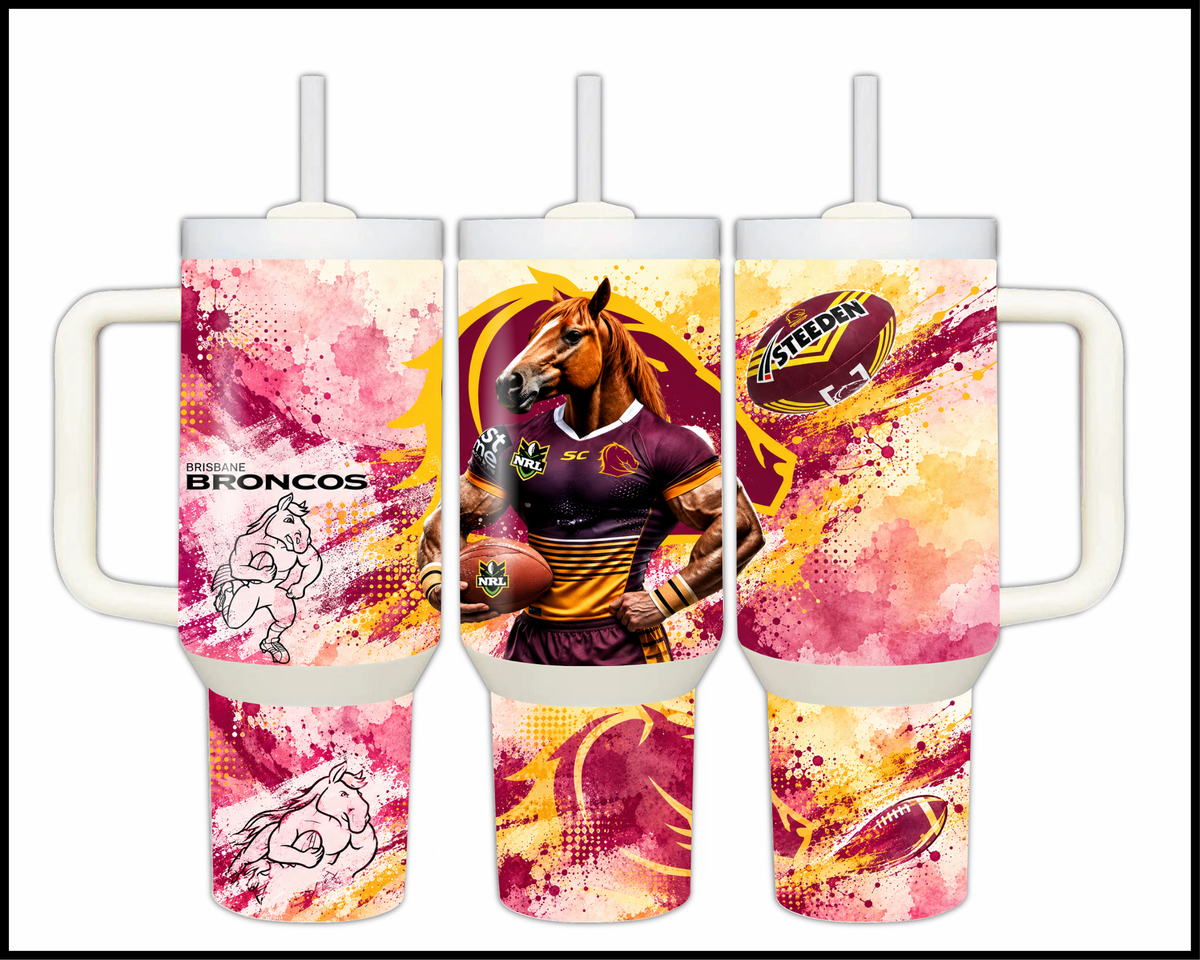 Big Guzzler Brisbane Broncos Stainless Steel Tumbler (3586)