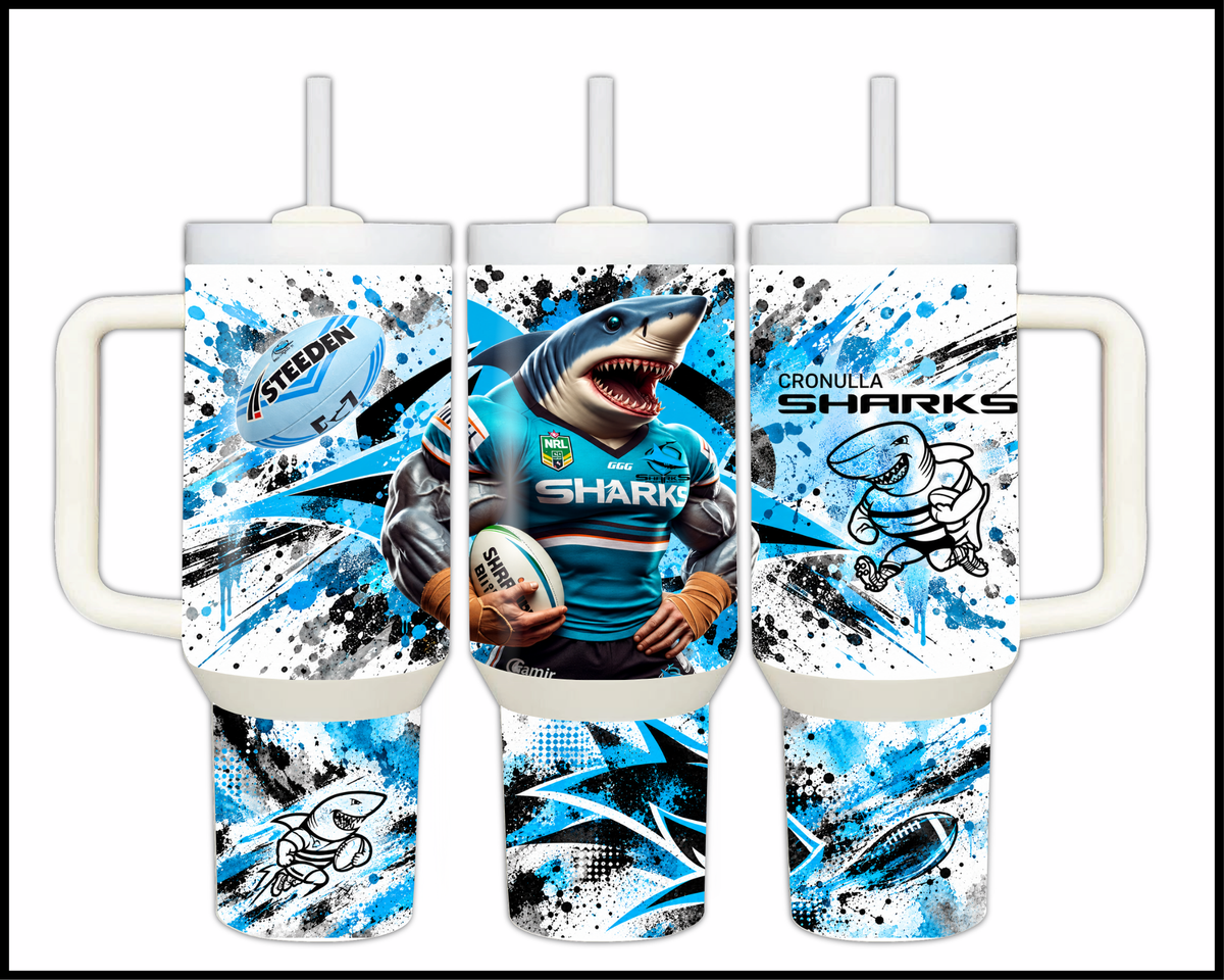 Big Guzzler Cronulla Sharks Stainless Steel Tumbler (3589)