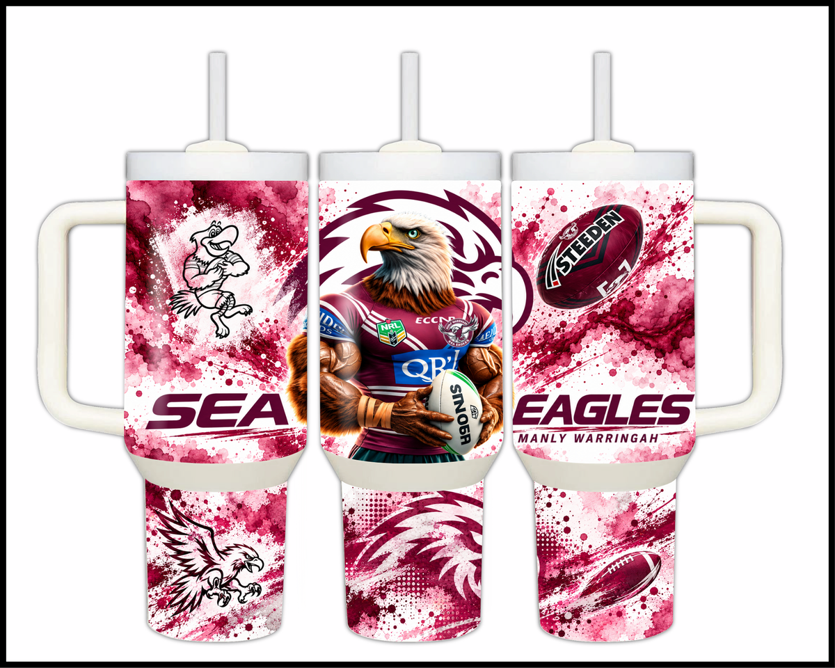 Big Guzzler Manly Sea Eagles Stainless Steel Tumbler (3592)