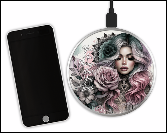 You Are Stronger Than You Think Sublimated Wireless Phone Charger (435)