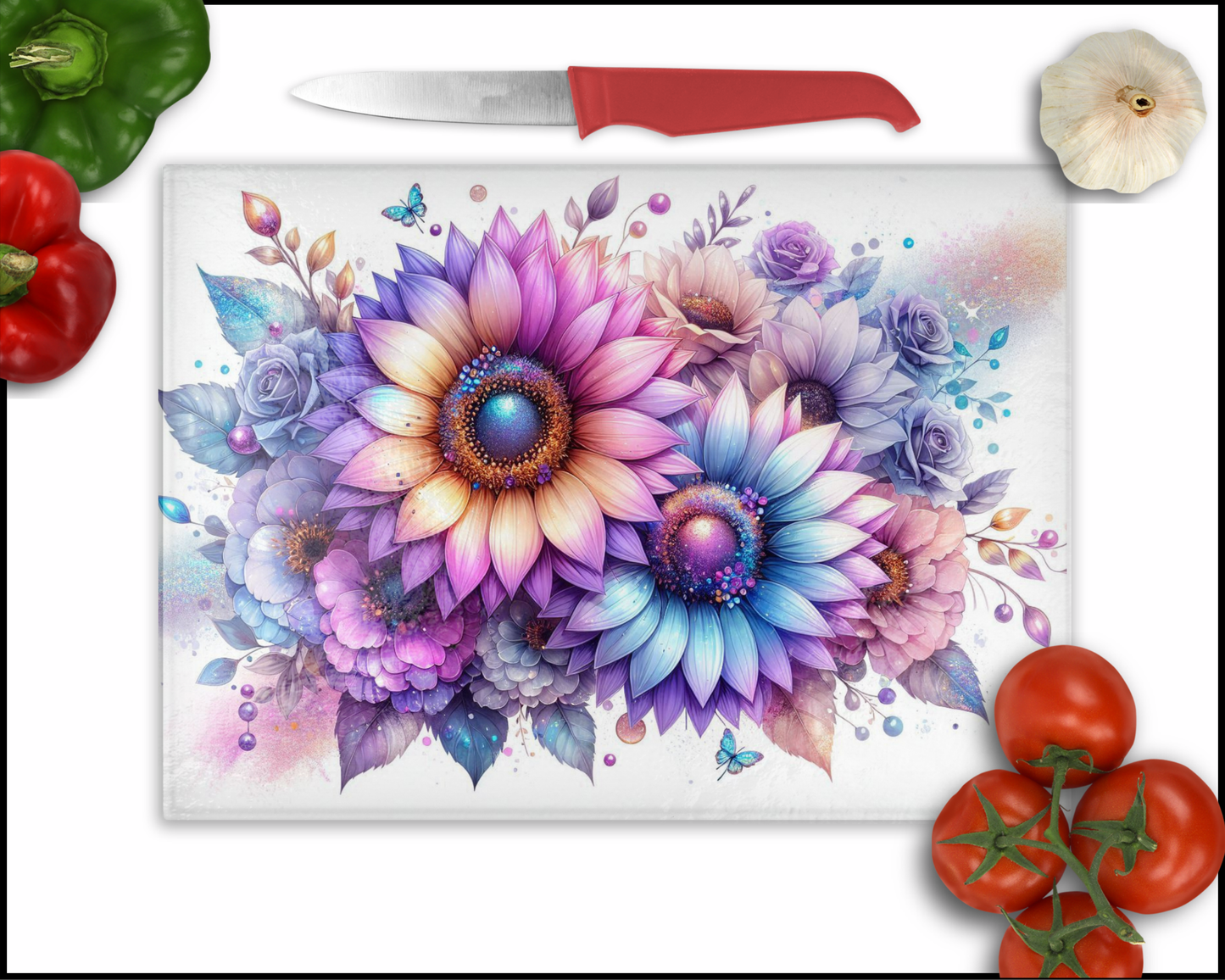 Floral Sublimated Cutting Board (095)