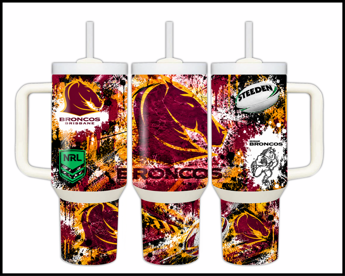 Big Guzzler Brisbane Broncos Stainless Steel Tumbler (3605)