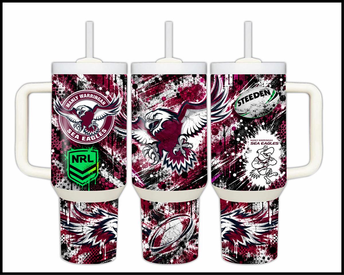Big Guzzler Manly Sea Eagles Stainless Steel Tumbler (3611)