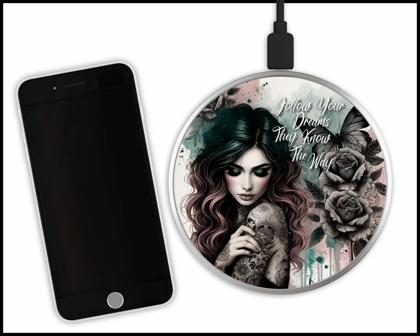 Follow Your Dreams They Know The Way Sublimated Wireless Phone Charger (436)