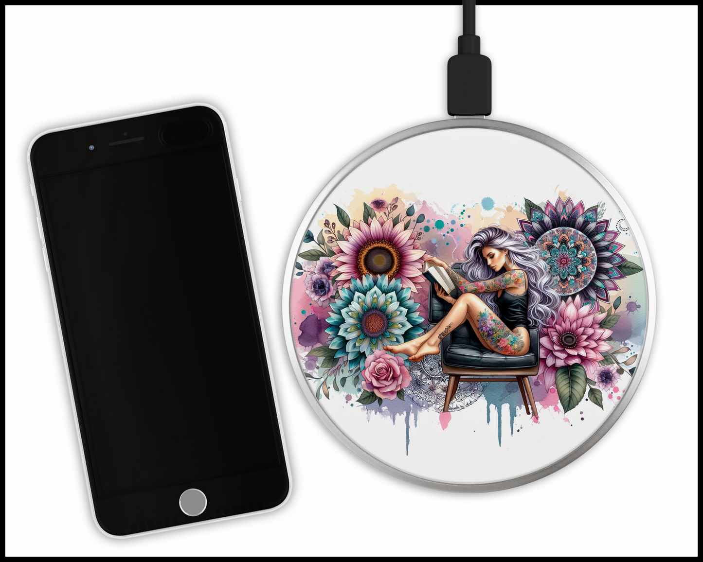 Sexy Is Book Reading Sublimated Wireless Phone Charger (236)