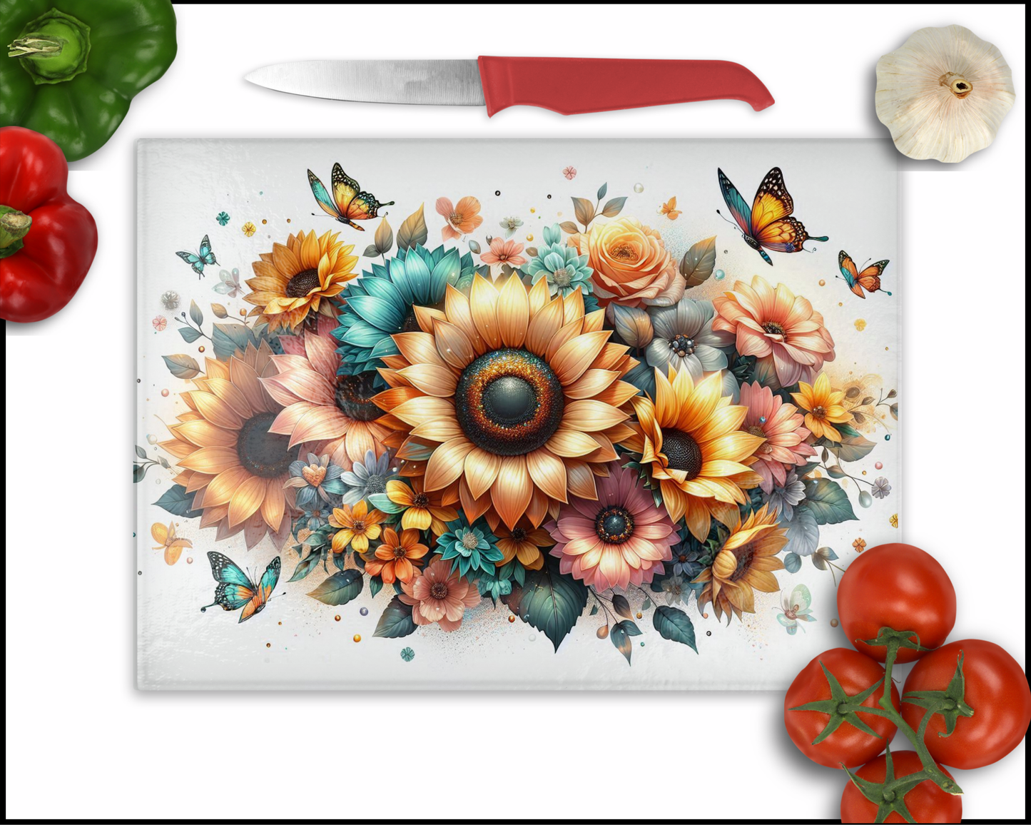 Floral Sublimated Cutting Board (096)