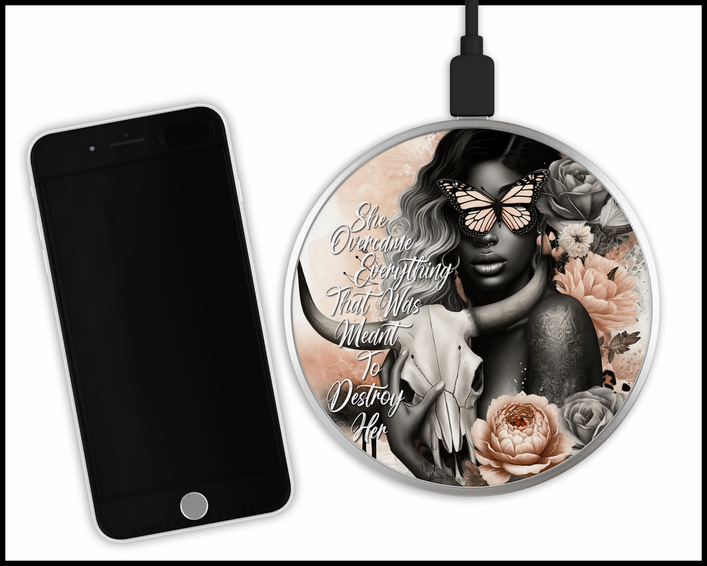 She Overcame Everything That Was Meant To Destroy Her Sublimated Wireless Phone Charger (438)