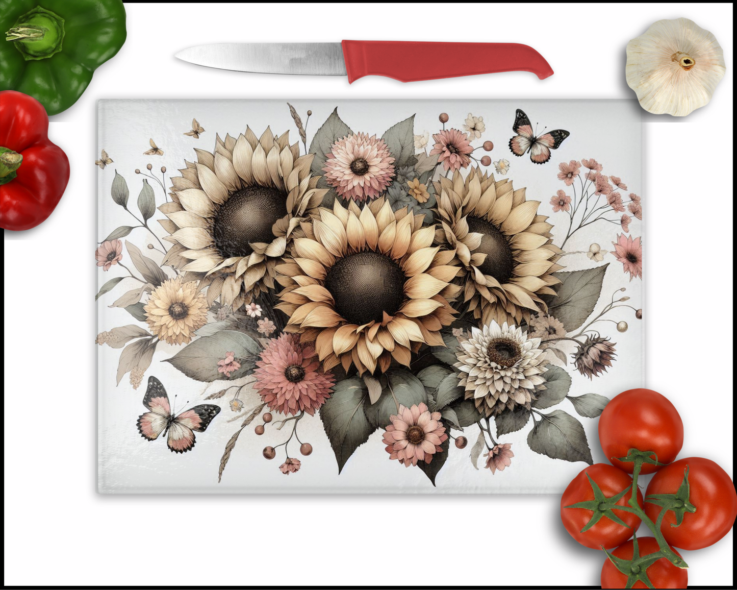 Floral Sublimated Cutting Board (097)