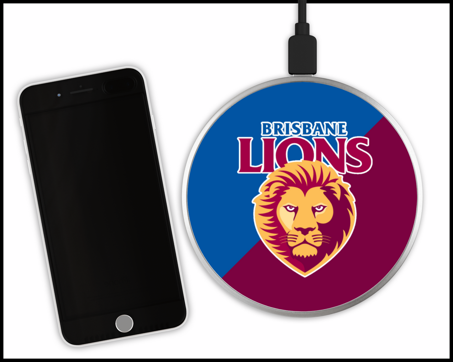 Brisbane Lions Sublimated Wireless Phone Charger (001)