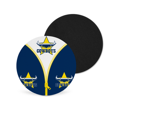 North Queensland Cowboys Zip Up Neoprene Drink Coaster x2 (Round)