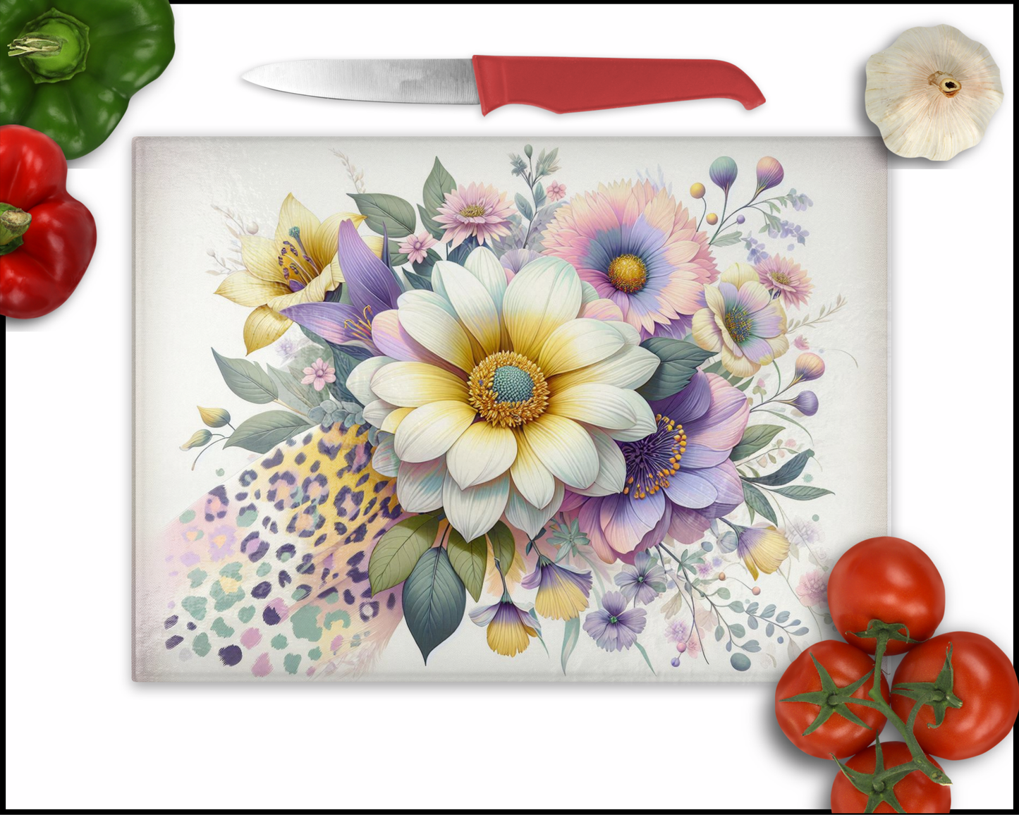 Floral Sublimated Cutting Board (099)