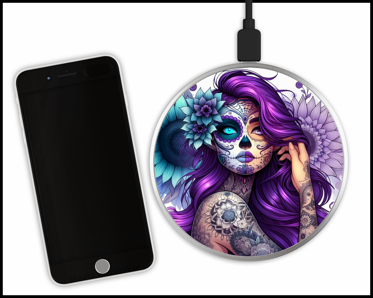 Mandala Women Sublimated Wireless Phone Charger (140)