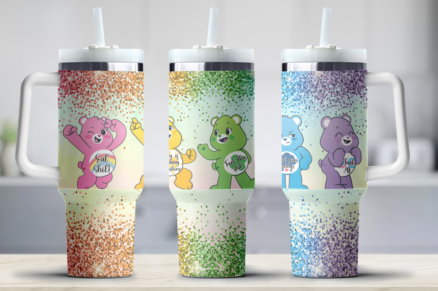 Naughty Care Bears Big Boy Tumbler