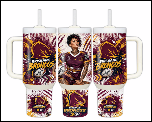 Big Guzzler Brisbane Broncos Stainless Steel Tumbler (944)