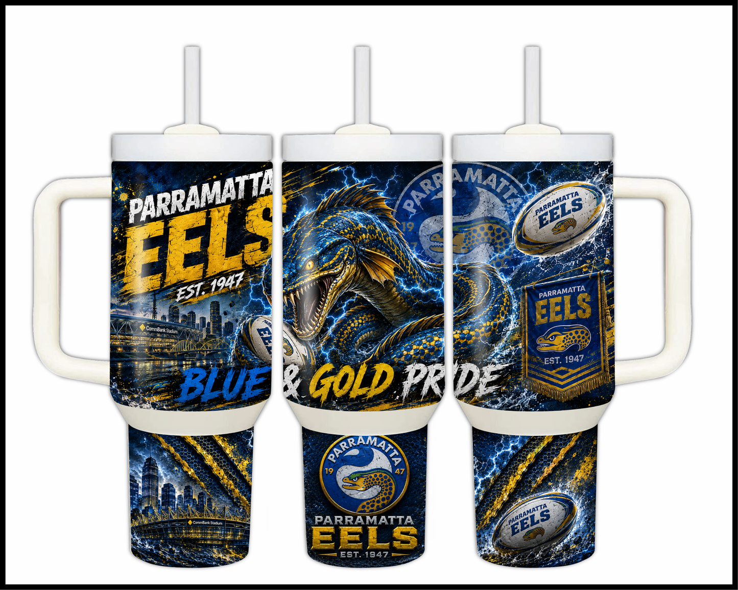 Big Guzzler 40oz Parramatta Eels Stainless Steel Tumbler (918)