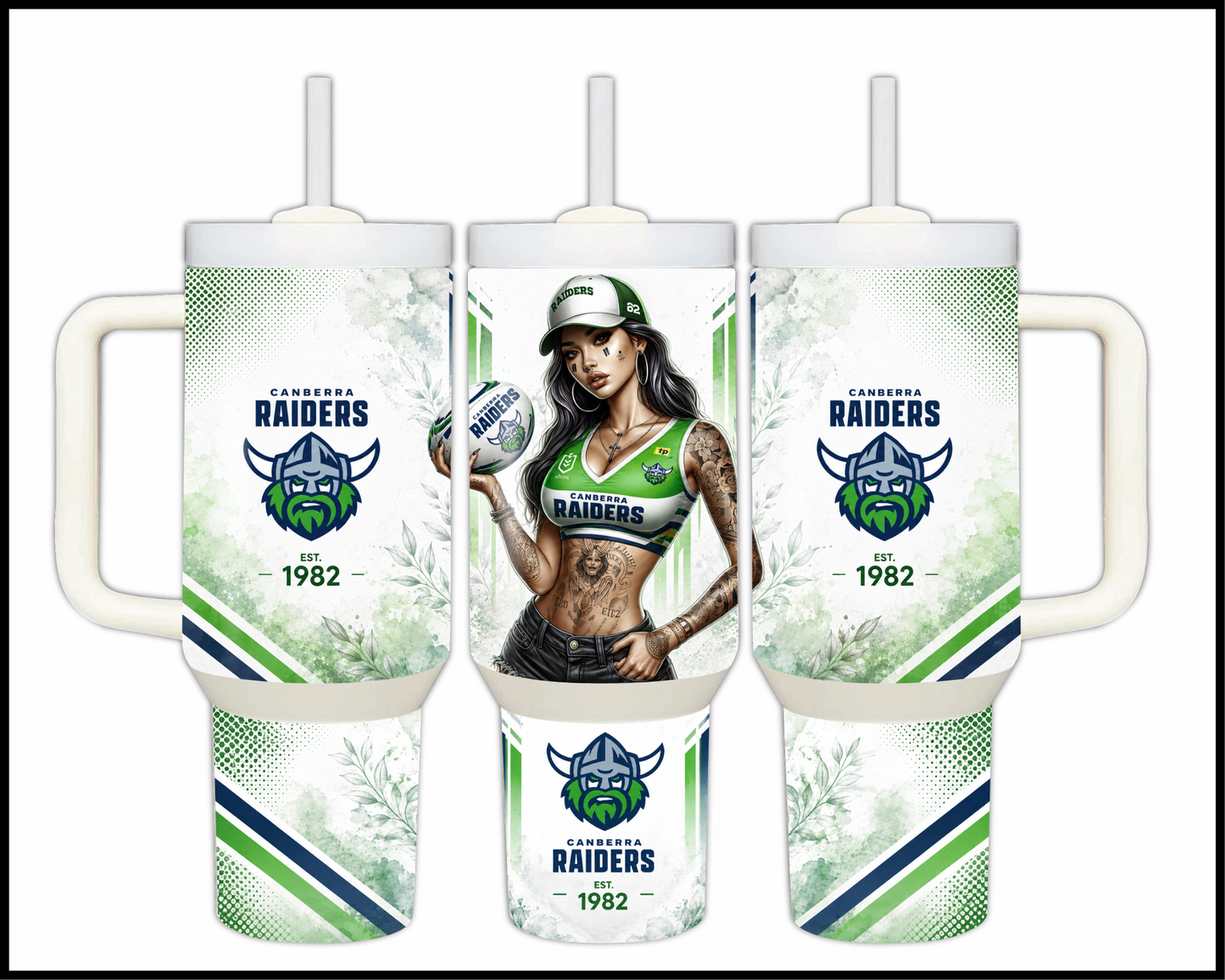 Big Guzzler 40oz Canberra Raiders Stainless Steel Tumbler (946)