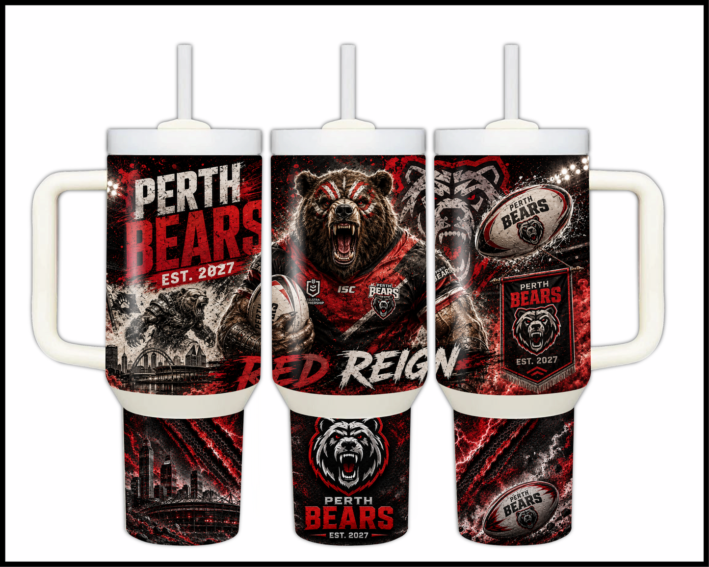 Big Guzzler 40oz Perth Bears Stainless Steel Tumbler (921)