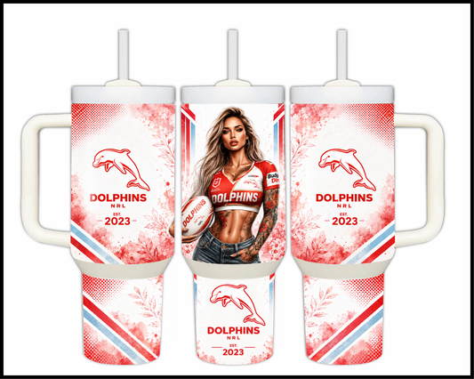 Big Guzzler Dolphins Stainless Stainless Steel Tumbler (949)