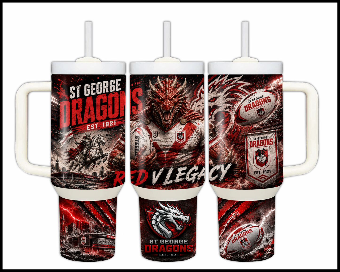 Big Guzzler 40oz St George Dragons Stainless Steel Tumbler (924)