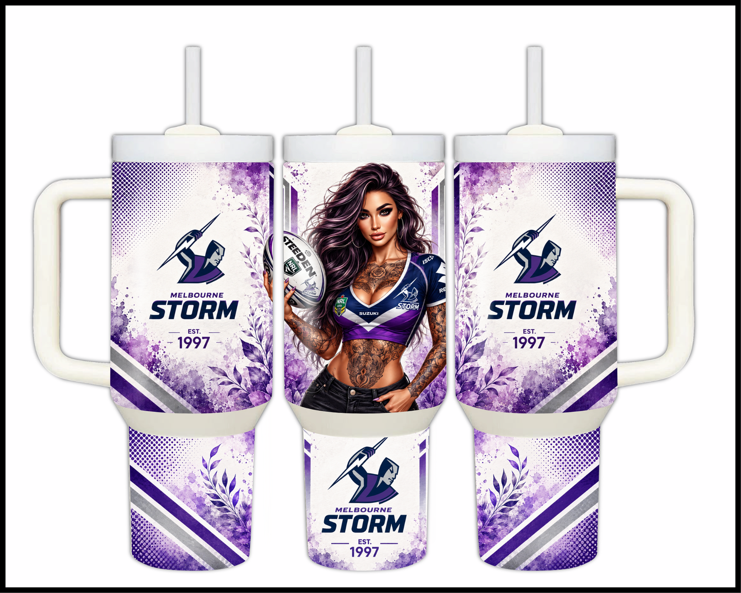 Big Guzzler 40oz Melbourne Storm Steel Tumbler (952)