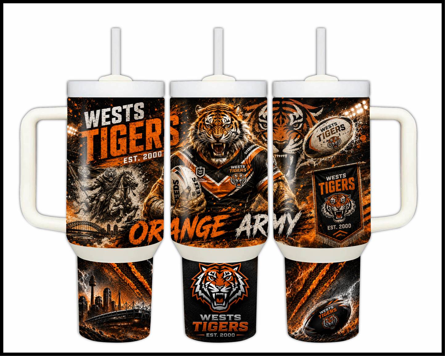 Big Guzzler 40ozWest Tigers Stainless Steel Tumbler (925)