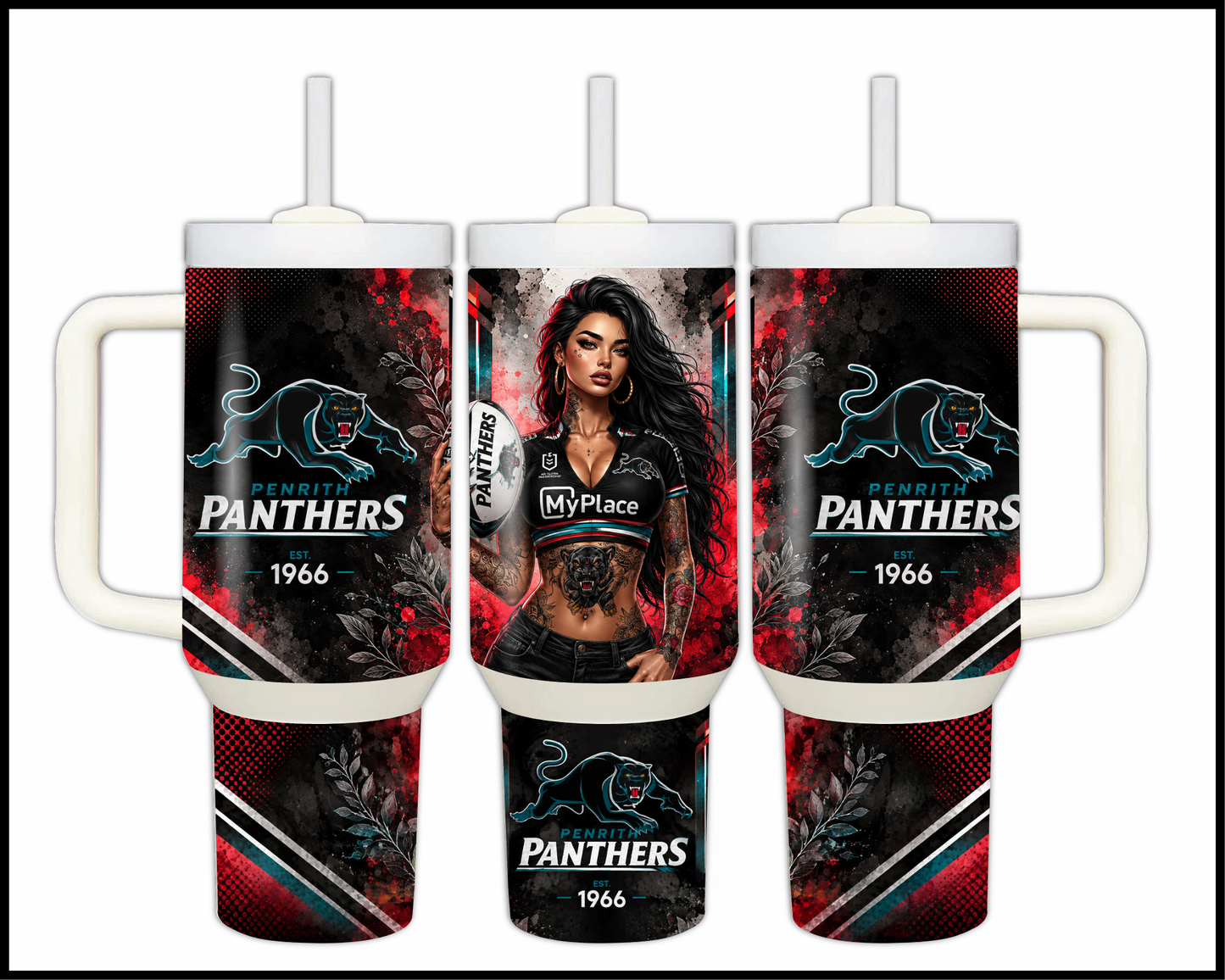 Big Guzzler 40oz Penrith Panthers Steel Tumbler (957)