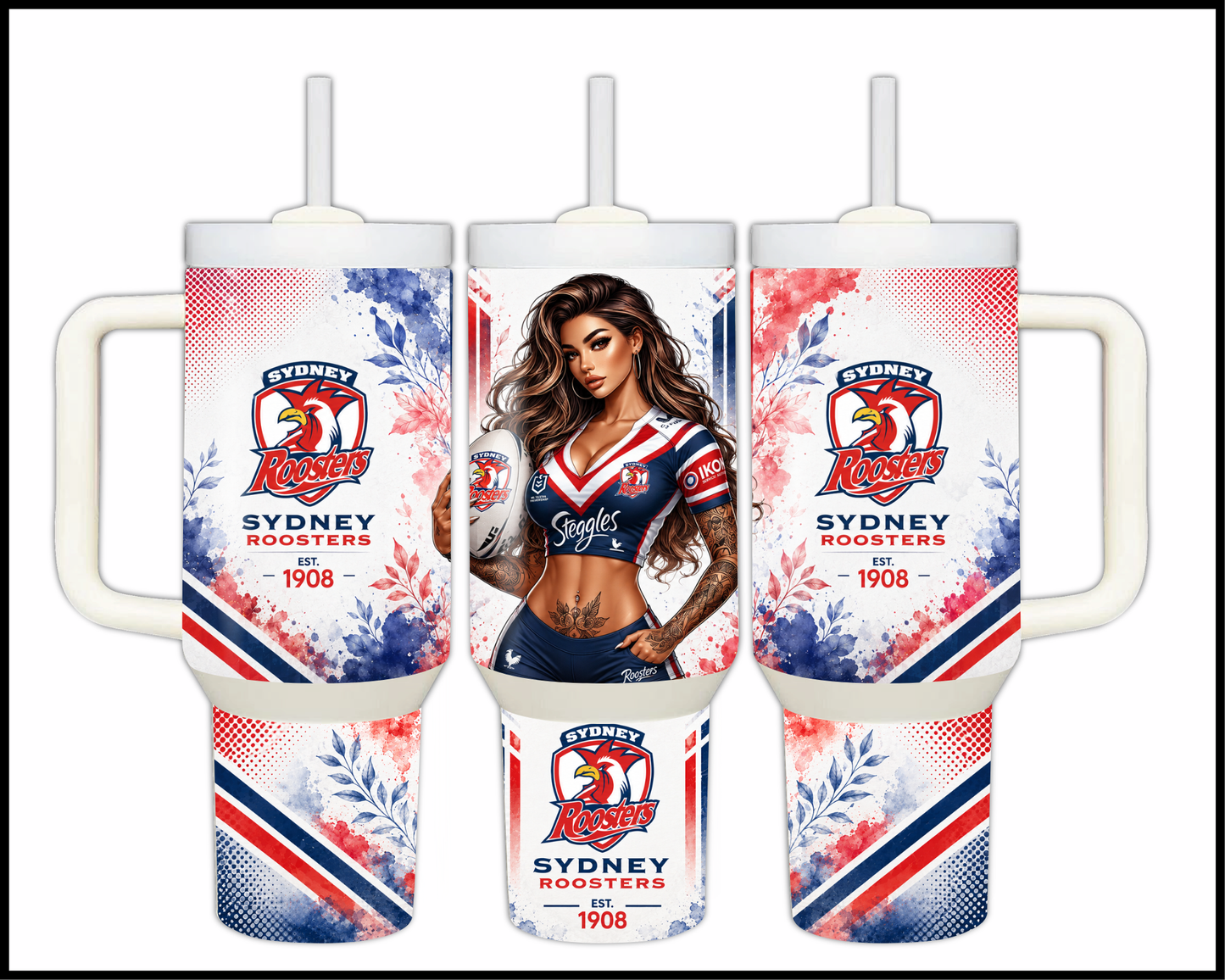 Big Guzzler 40oz Sydney Roosters Steel Tumbler (962)