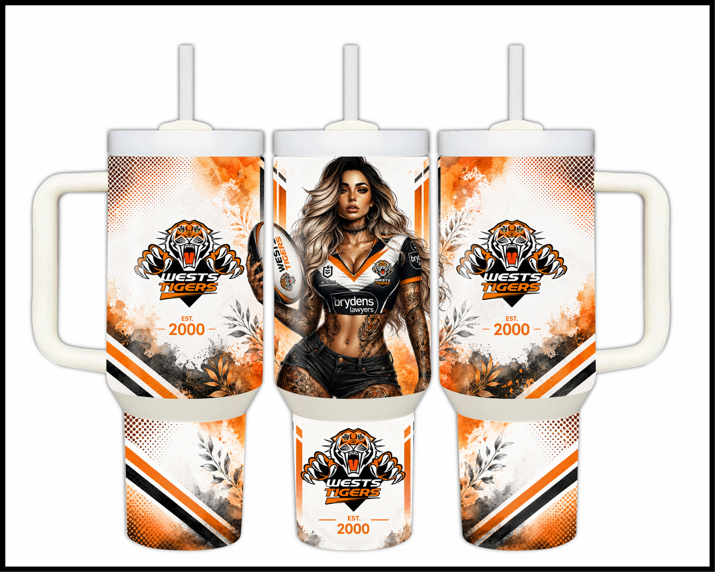 Big Guzzler 40oz West Tigers Steel Tumbler (963)